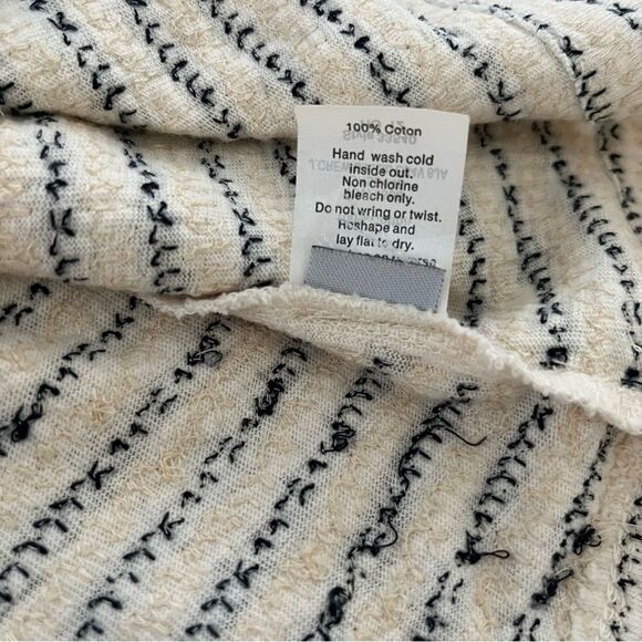 J. Crew Ivory and Black Sequin Stripe Embellished T-shirt, Size XS - Picture 11 of 14